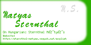 matyas sternthal business card